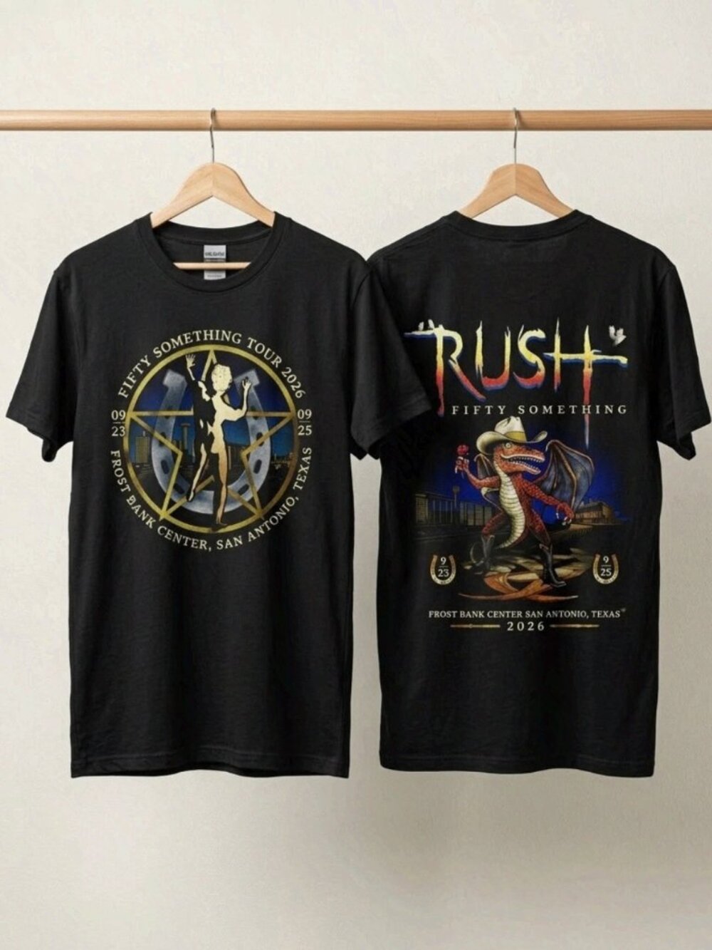 Rush Fifty Something Tour 2026 T Shirt San Antonio TX Concert Reprint